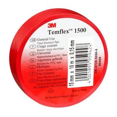 Nastro isol. ROSSO 3M Temflex 1500 15x10mt